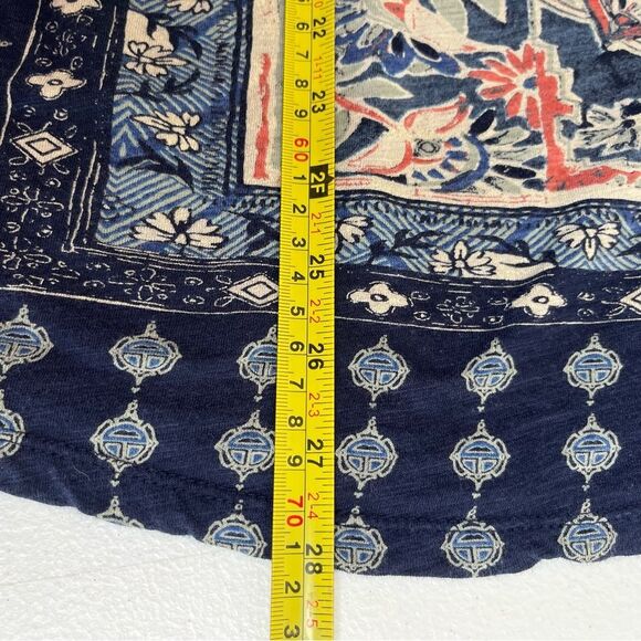 Lucky Brand Cotton Modal Short Sleeve Boho Navy Blue Medallion T Shirt Women 1X - Picture 13 of 14